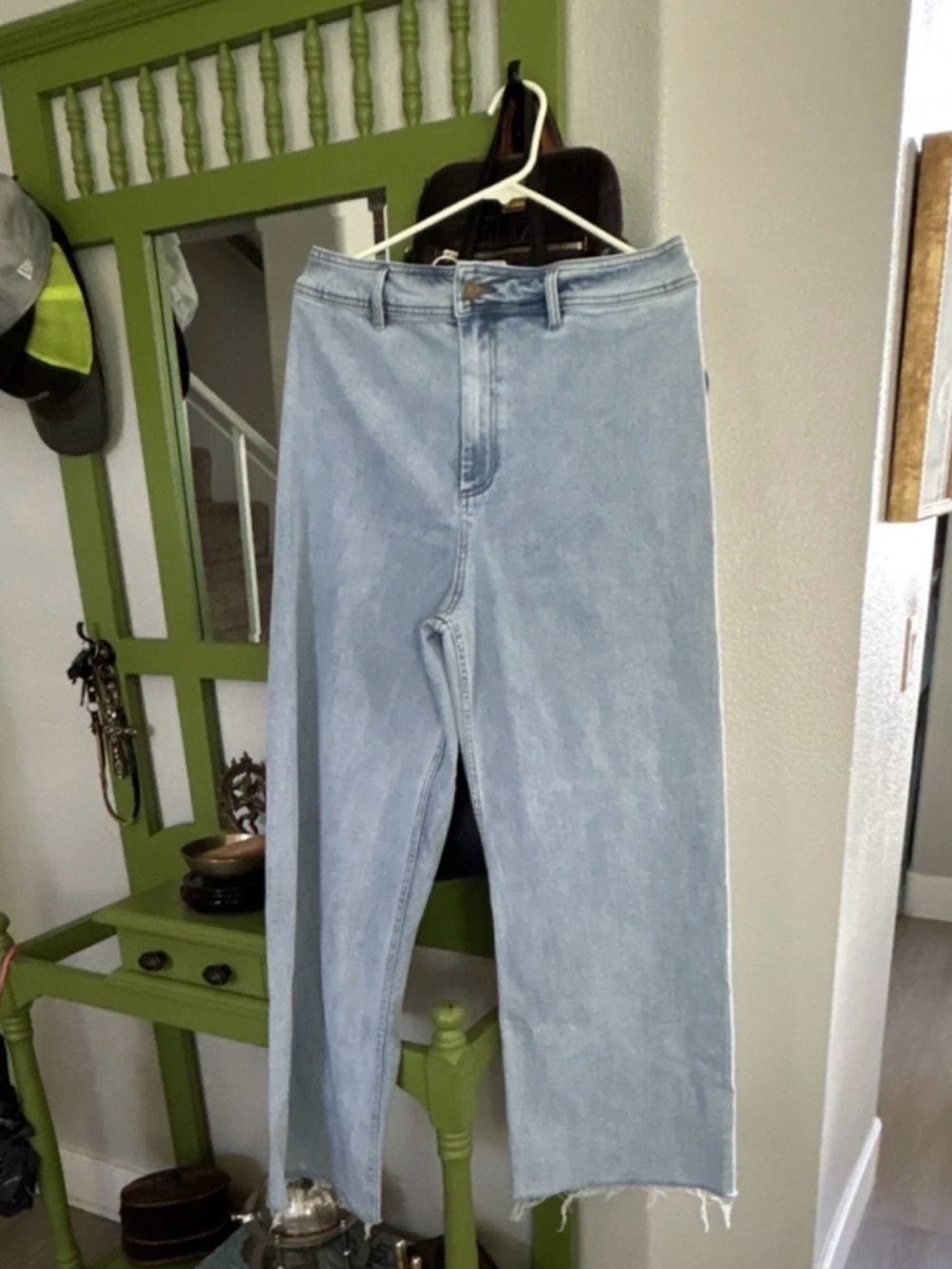 Rip Curl Light Wash Flare Jeans with Frayed Hem